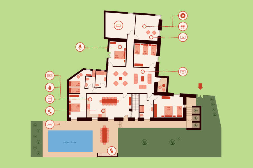Can Sot La Lloba - Main floor and garden