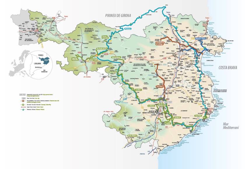 Photo: Map of the Greenways of Girona and the Costa Brava