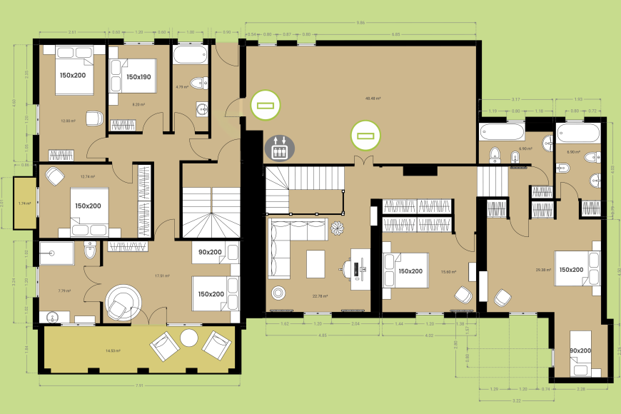 Mas Casanovas - Primera planta