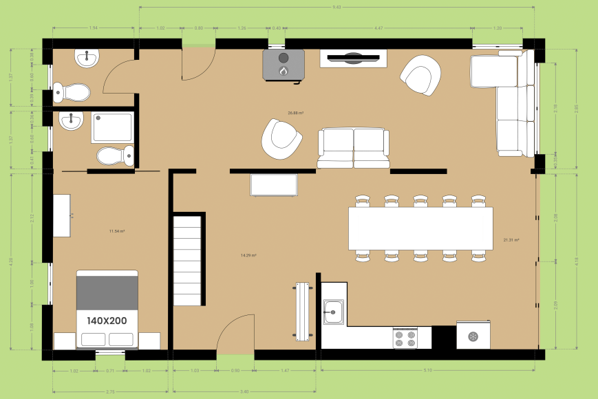 Casa Rural Muntuliu - Planta baixa